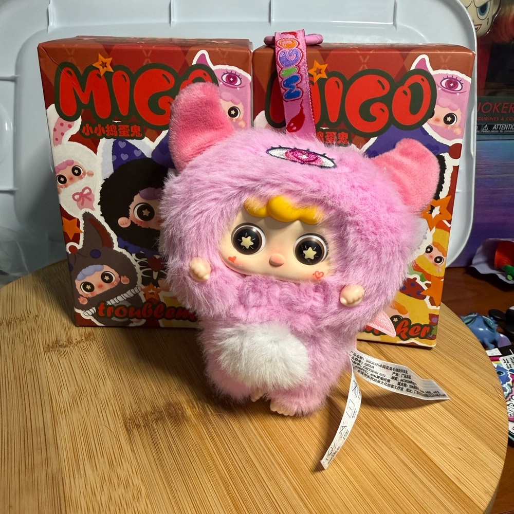 Baby Three Migo Little Troublemaker Series plush pendant